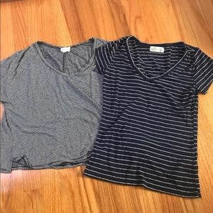 bundle striped vneck tee